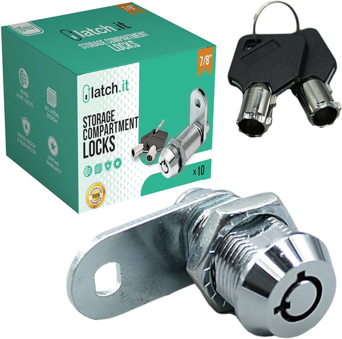 1-1/8" 5-Pack Metal RV Cam Locks with 10 Keys Z298890