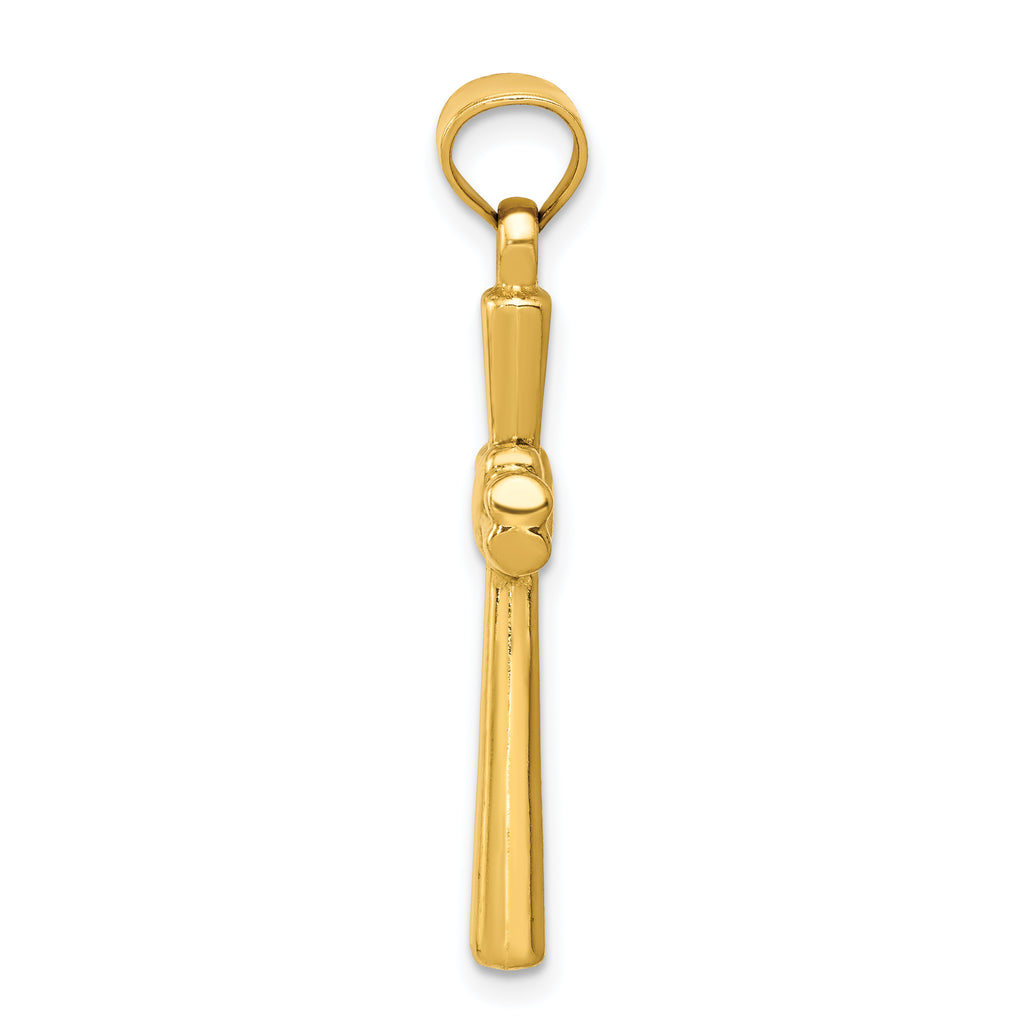 14 Karat Yellow Gold Hollow Cross Pendant with 18-inch Chain M609