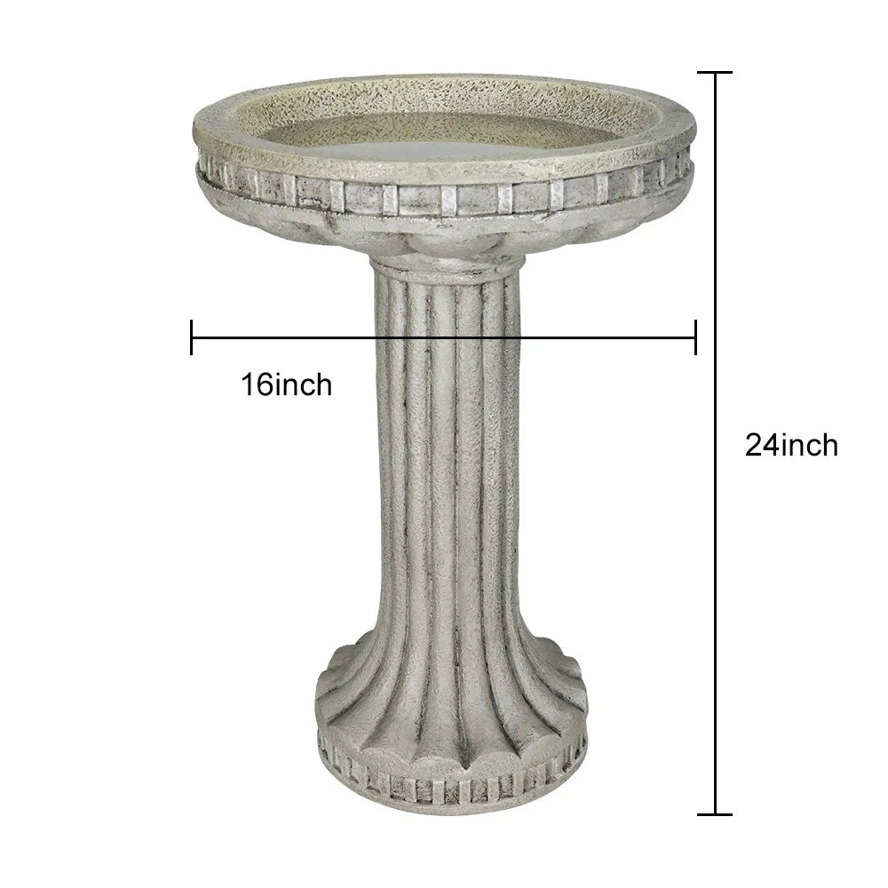 24" H Concrete Bird Bath F707