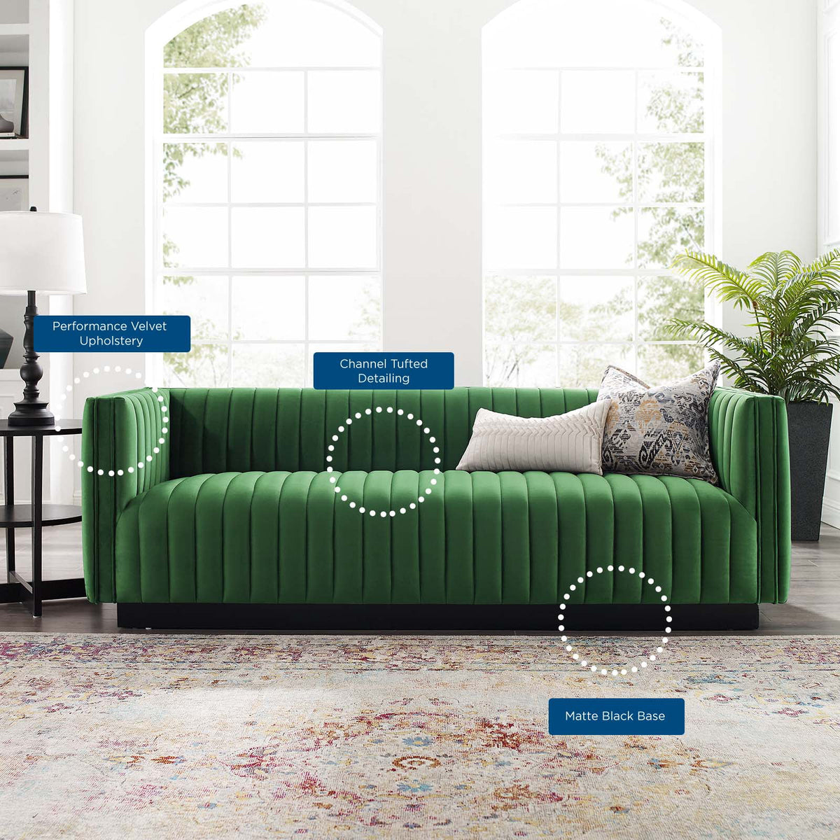 Emerald Velvet Tufted Sofa Z277378
