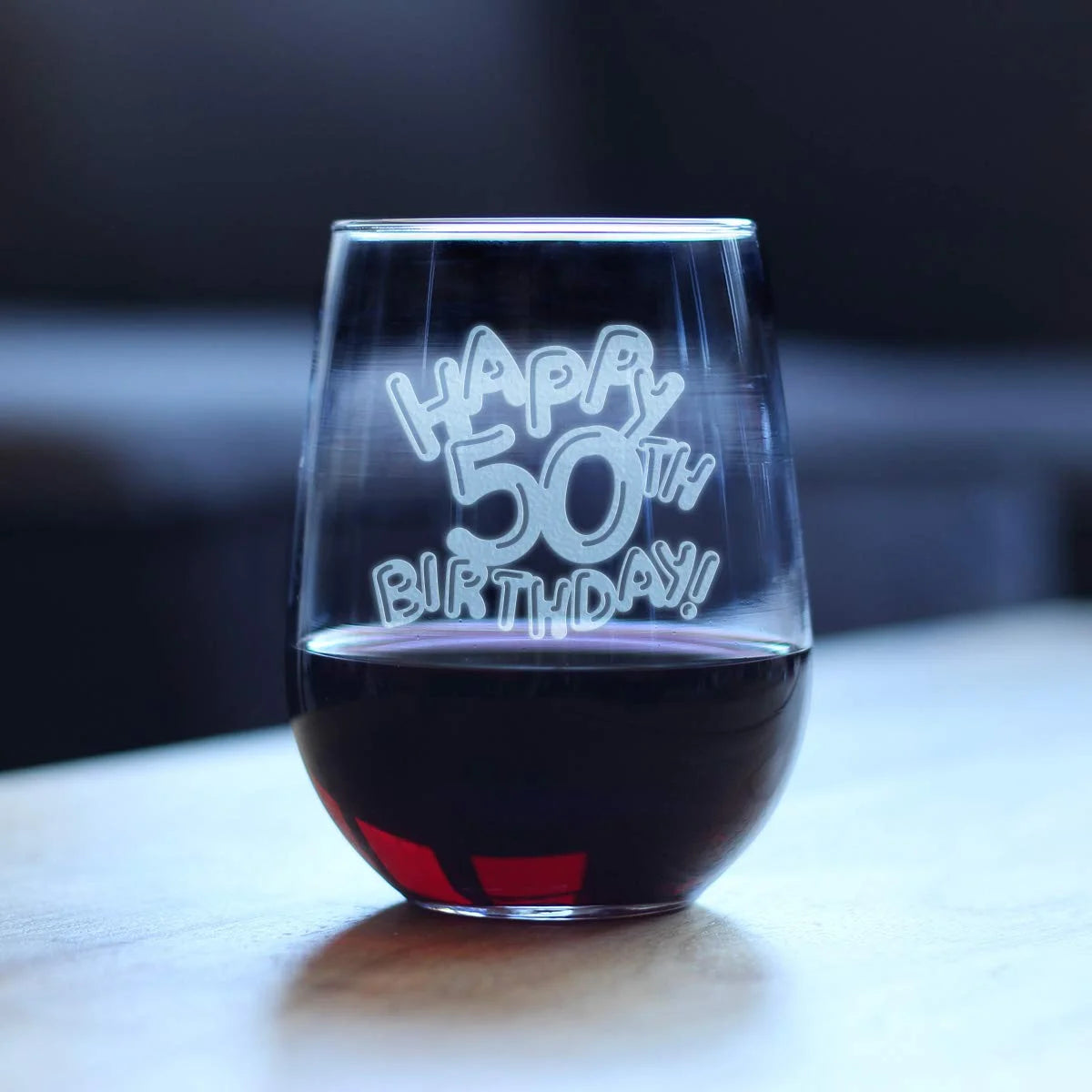 50Th Birthday Stemless Wine Glass 17 Oz L844103