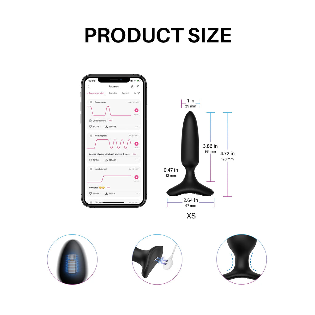 App-Compatible Butt Plug 1 in. X491232