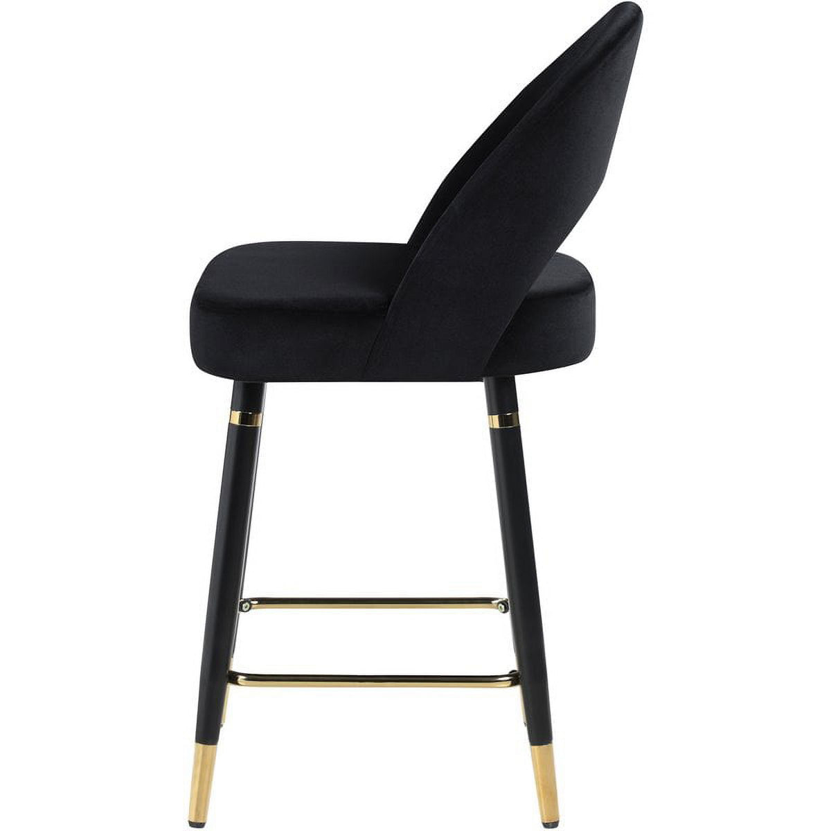Arched Back Upholstered Counter Height Stool in Black J83917