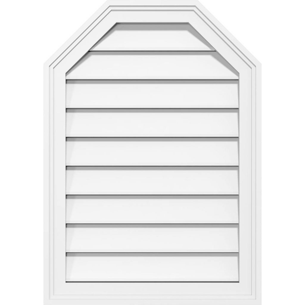 38x22W x 42x22H Octagonal Top Surface Mount PVC Gable Vent W23285