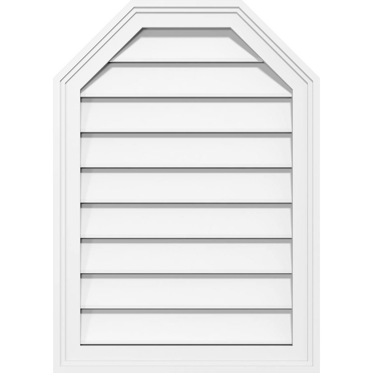 38x22W x 42x22H Octagonal Top Surface Mount PVC Gable Vent W23285