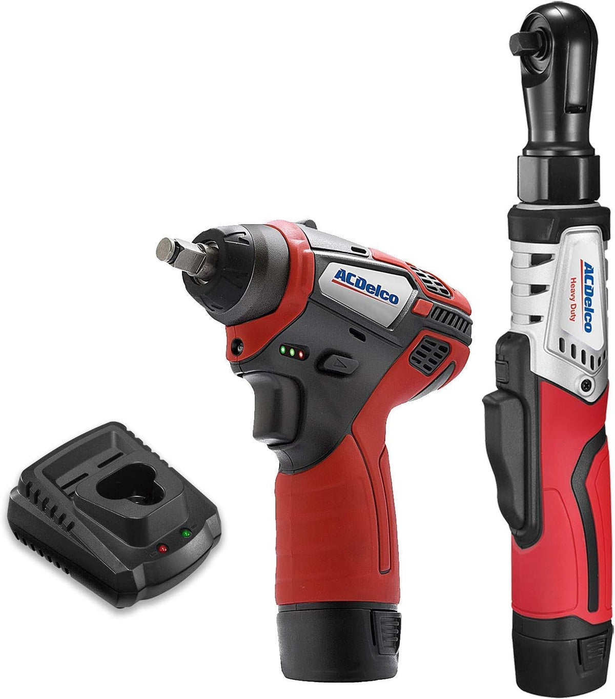 12V Cordless Li-ion 3/8” Brushless Ratchet Wrench & Impact Wrench Combo Tool Kit S4719