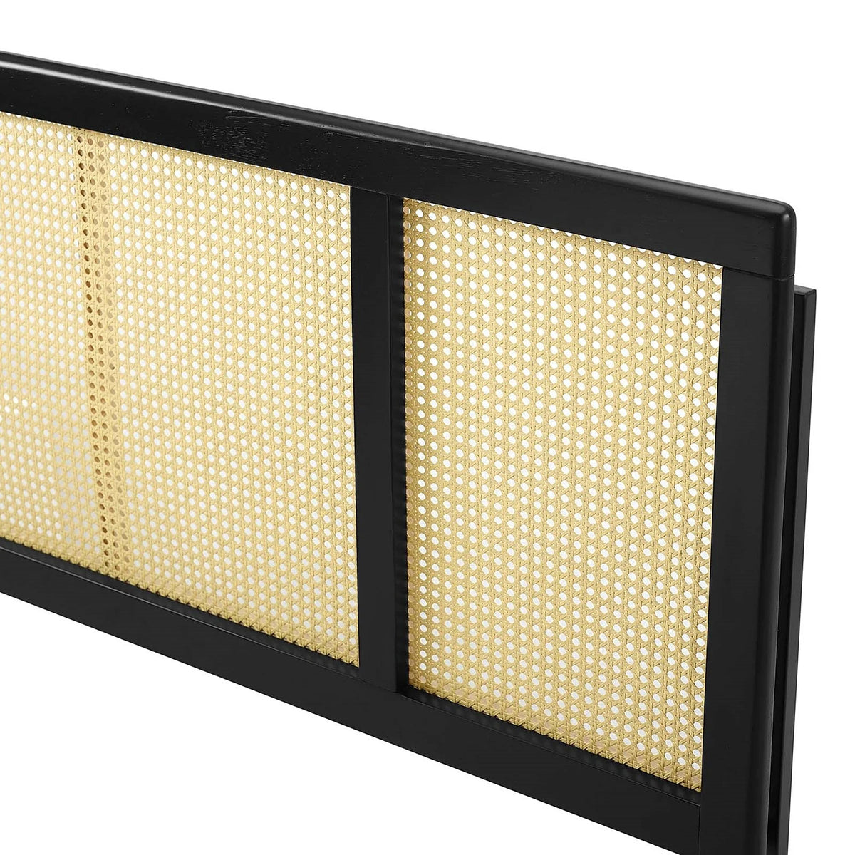 Queen Size Black Wooden Headboard S434805