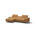 Italian Leather Left Facing Chaise Mini Sectional Sofa D46038