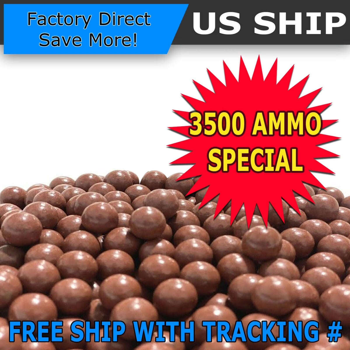 Biodegradable Hard Clay Slingshot Ammo 3/8" Inch 3500 QTY D9545