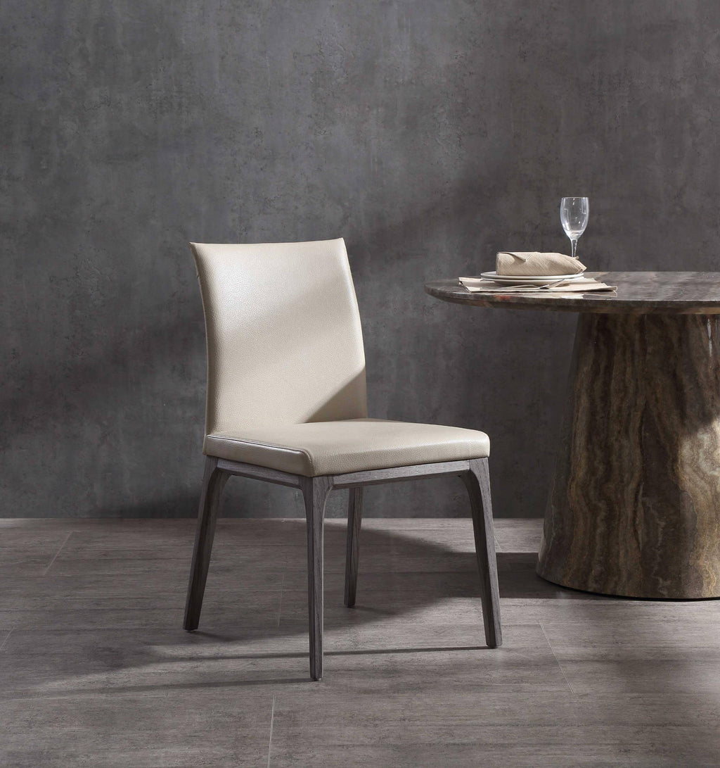 Taupe Faux Leather Metal Dining Chair V845707
