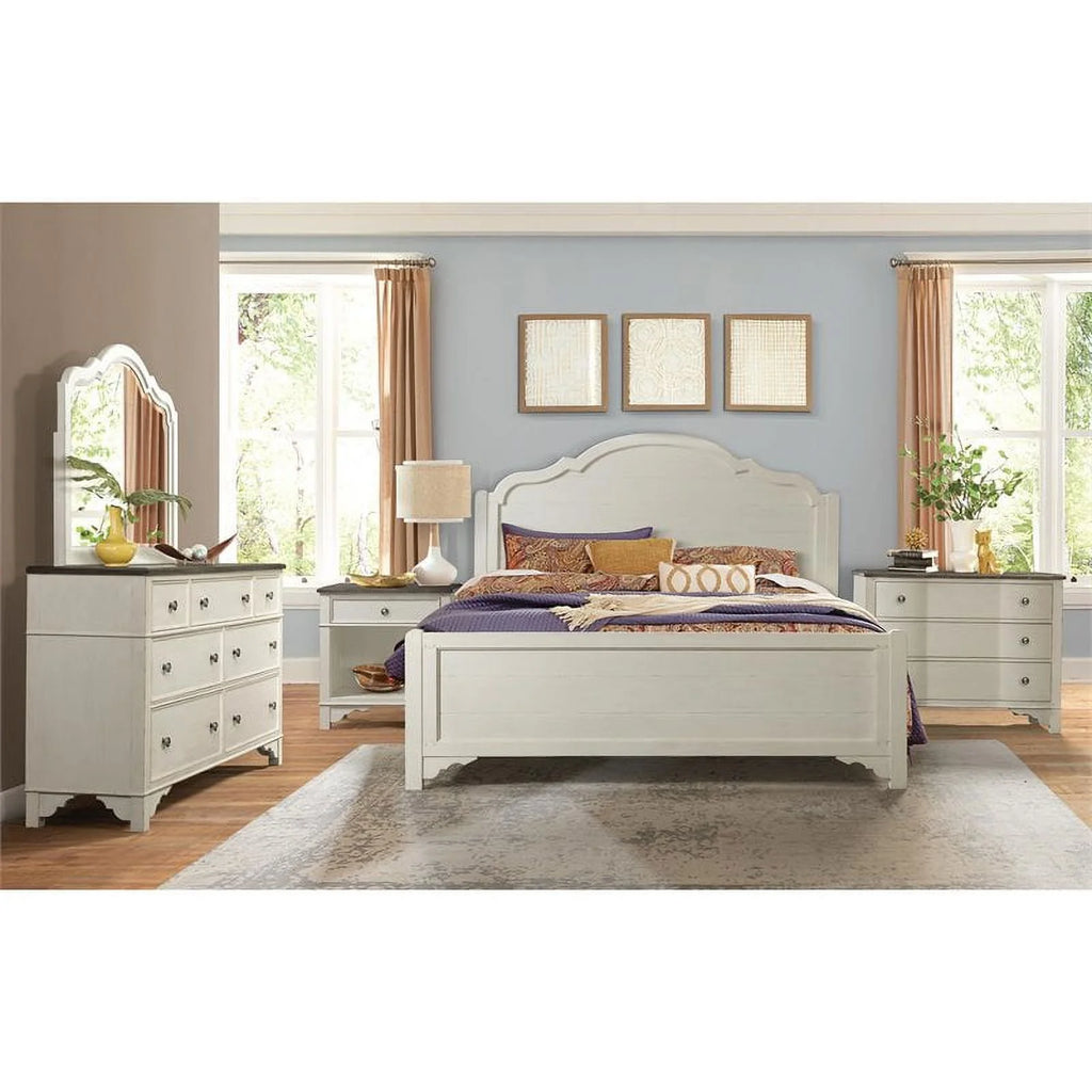 White and Charcoal 7 Drawer Wood Dresser Q110869