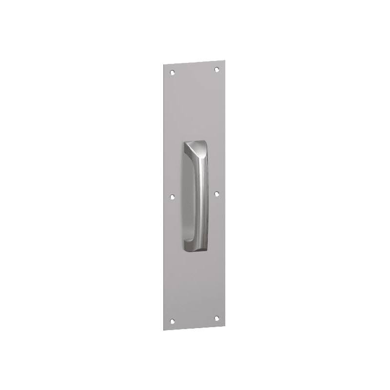 Square Corner Pull Plate on Satin Stainless Y315