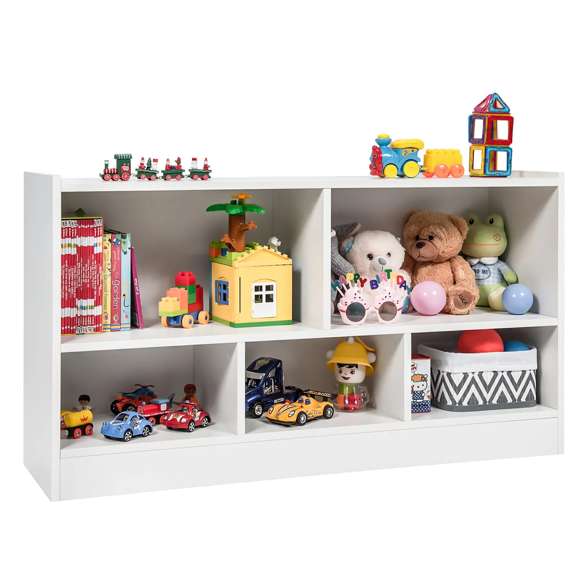 White 5-Cube Wood Bookcase B52760