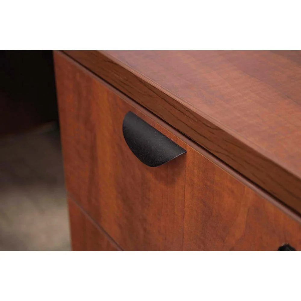 71" Double Pedestal Right Corner Credenza Mahogany U4768