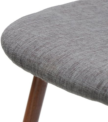 Mid Century Light Grey Fabric Dining Chairs with Dark Walnut Wood Legs (Set of 2) J668079