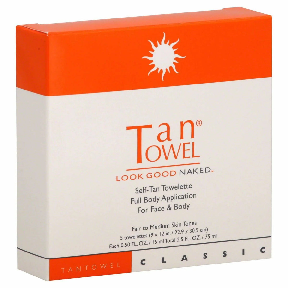 Tan Towel Towelettes Full Body Classic 30 Pack M110070