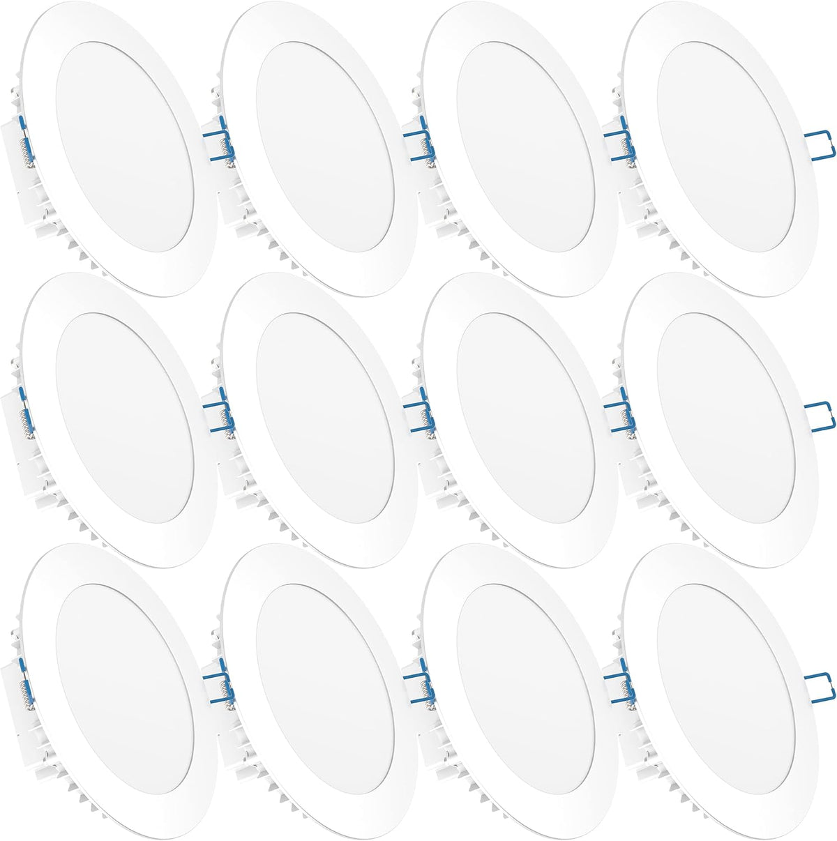 12 Pack 6 Inch Ultra Thin LED Recessed Ceiling Lights, 2700K Soft White, 14W Equivalent 100W, 850 LM Damp Rated Dimmable Y8002