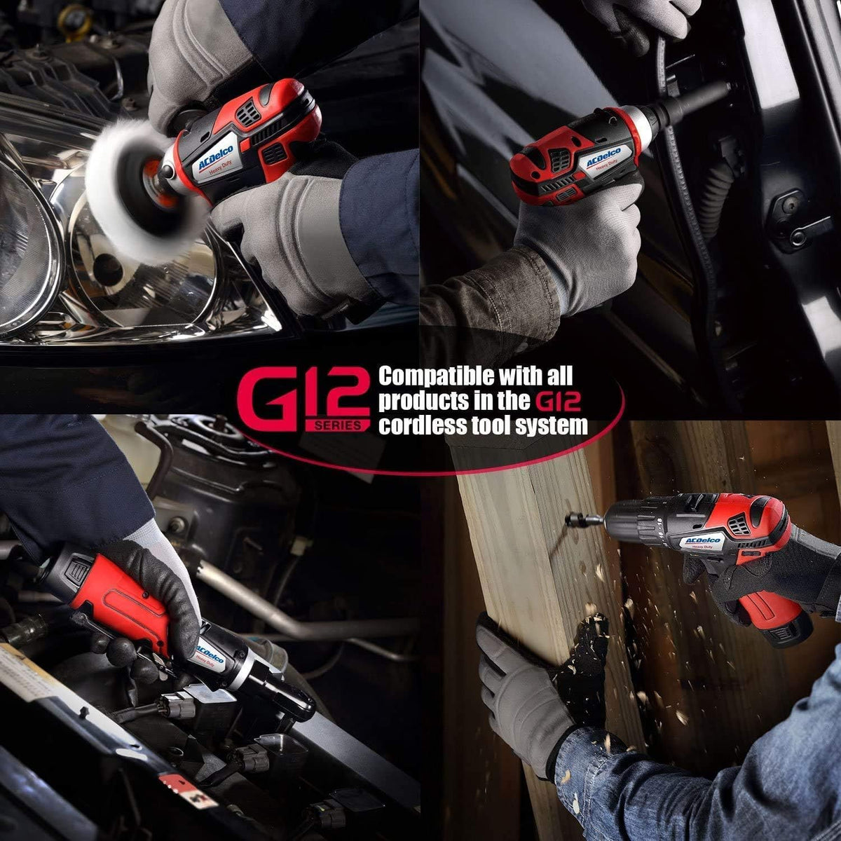 12V Cordless Li-ion 3/8” Brushless Ratchet Wrench & Impact Wrench Combo Tool Kit S4719