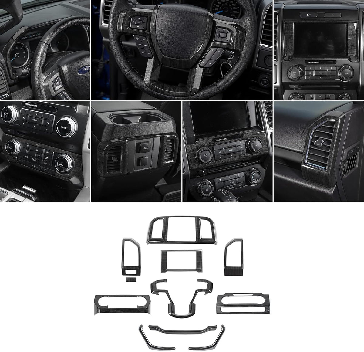 Carbon Fiber ABS Center Console Dashboard Trim Cover Kit U764516