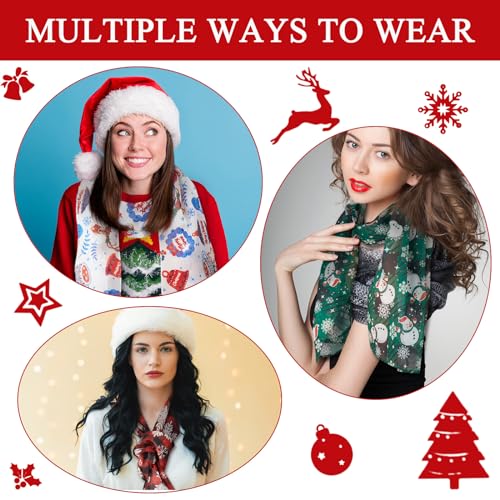 8 Pcs Soft Lightweight Christmas Scarf V856431