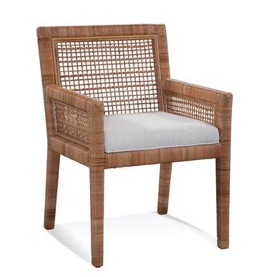 Bisque/Blue and Beige Stripe Dining Chair L4087