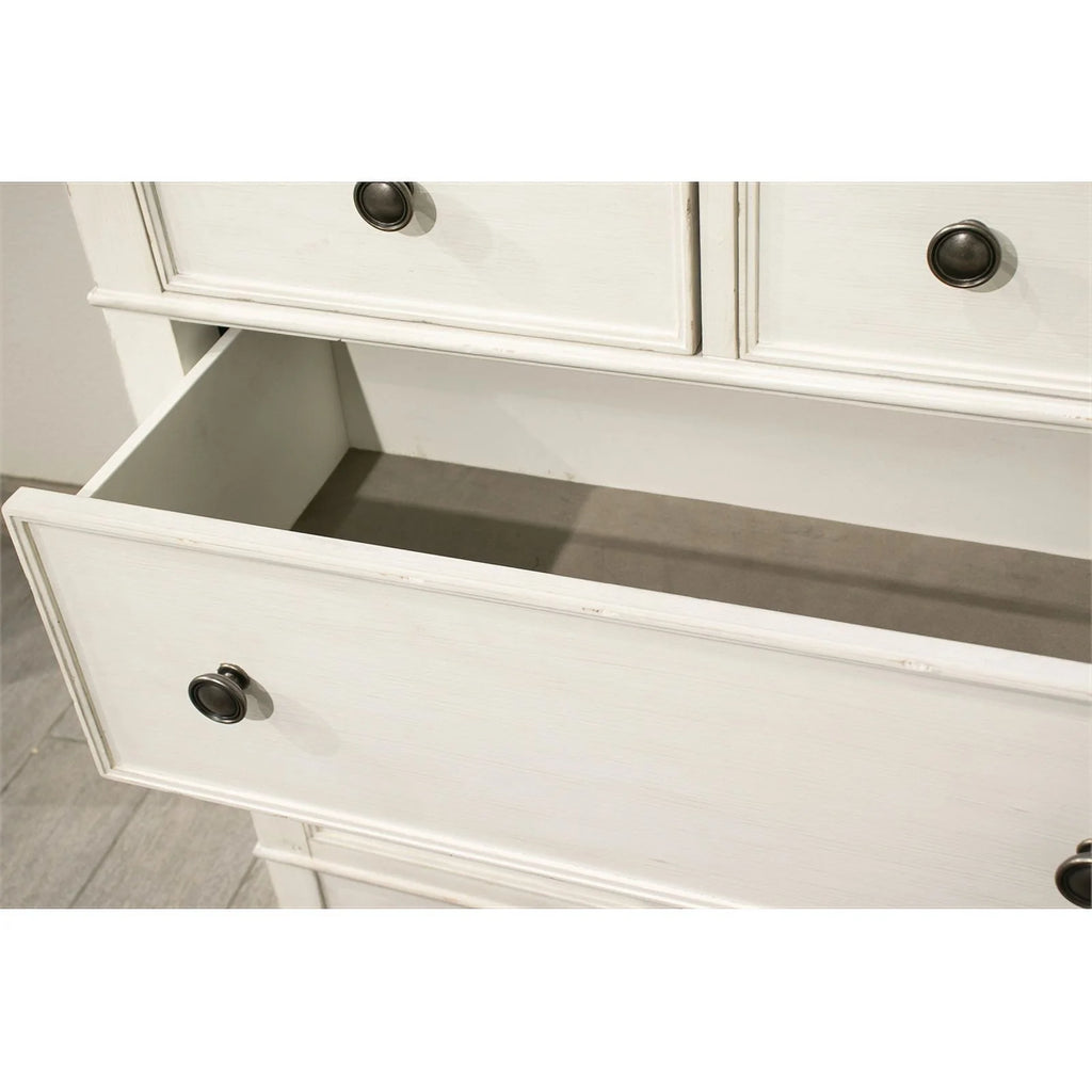 White and Charcoal 7 Drawer Wood Dresser Q110869