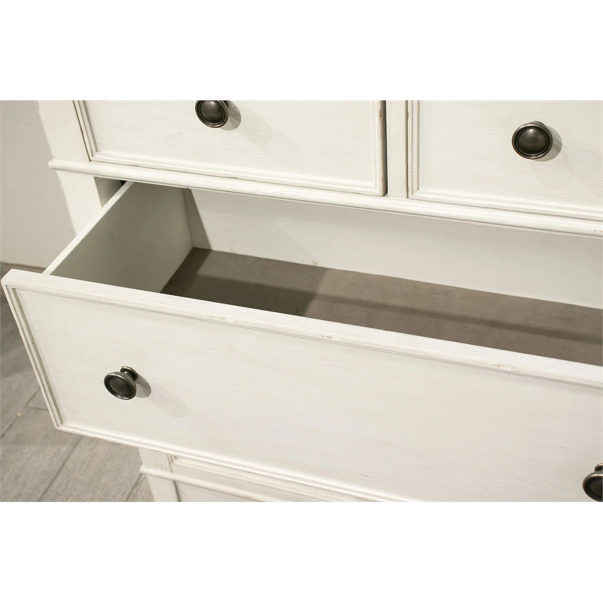 White and Charcoal 7 Drawer Wood Dresser Q110869