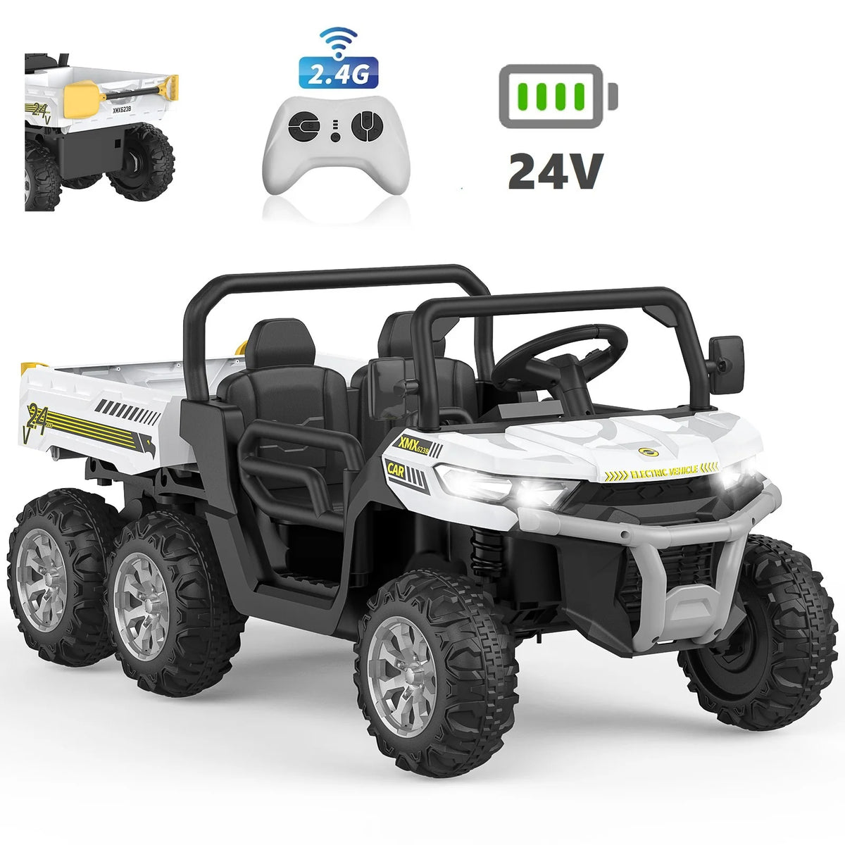 24V 6 Wheels Kids Electric Ride on Dump Truck with Trailer F3170