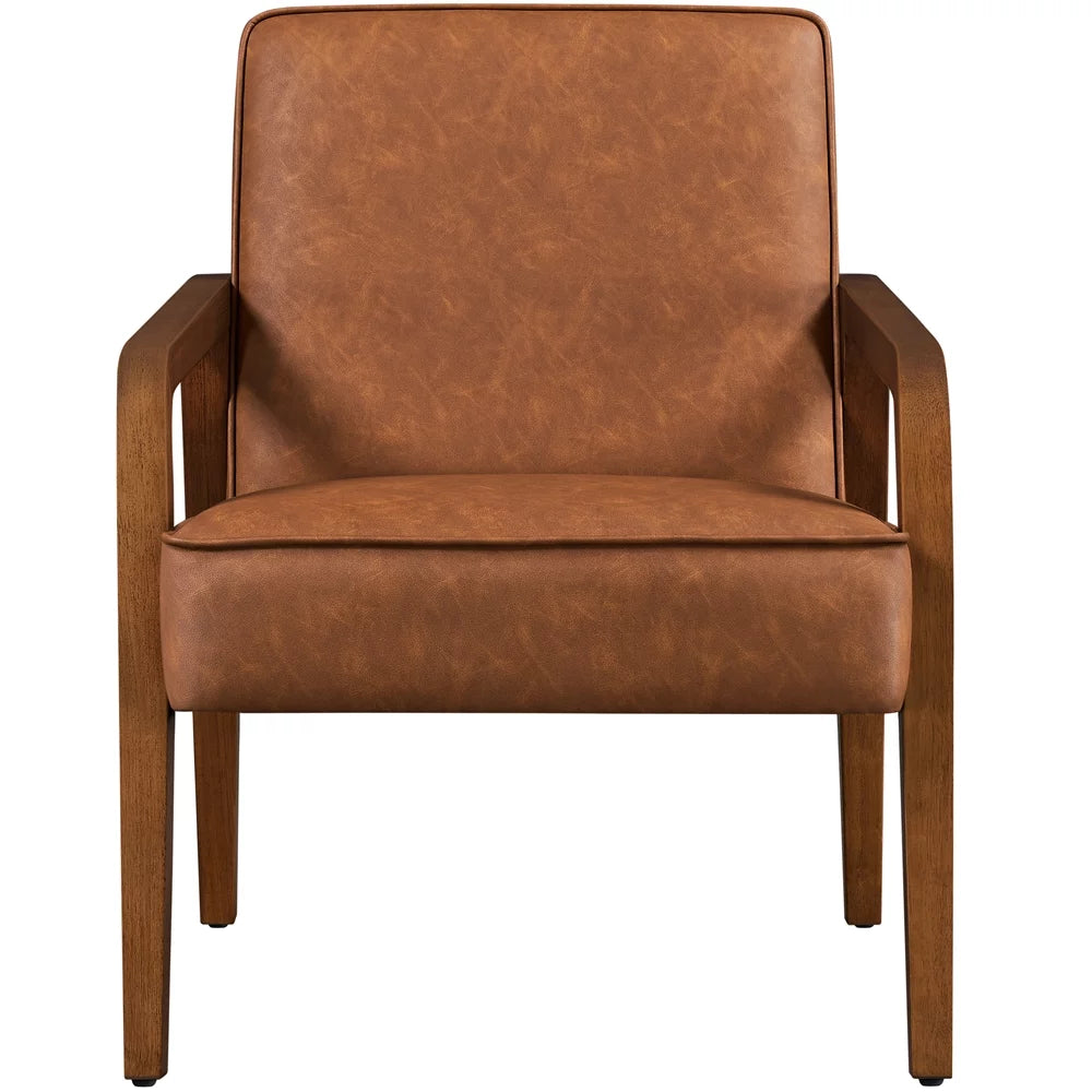 Light Brown Faux Leather Armchair F8730