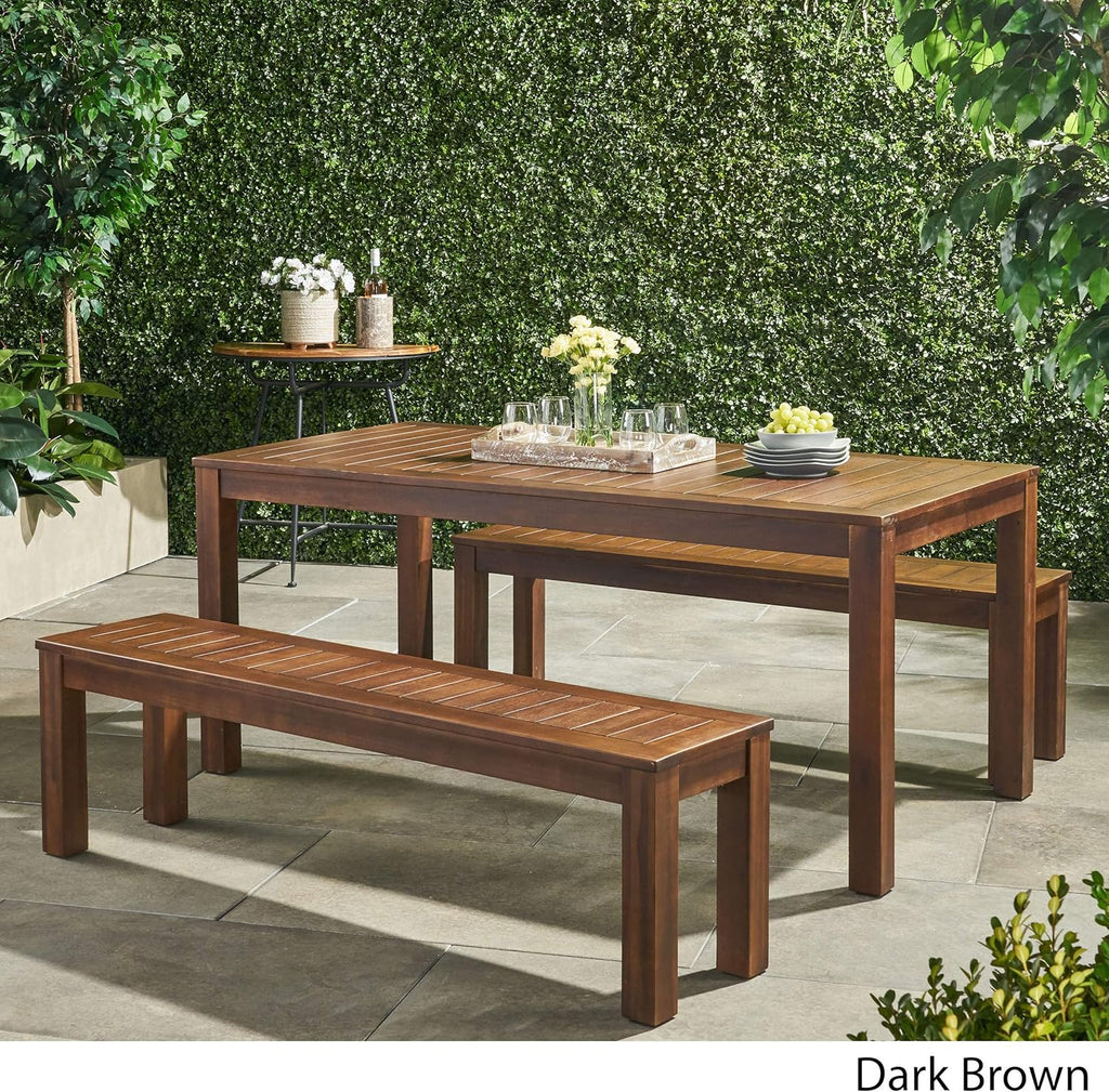 Dark Brown Acacia Wood Picnic Set X6680