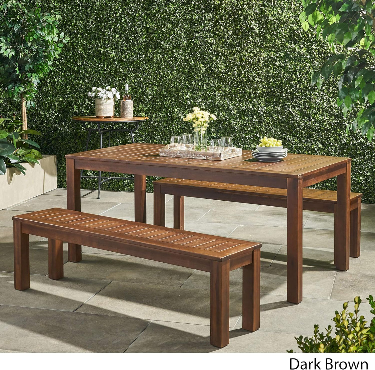 Dark Brown Acacia Wood Picnic Set X6680