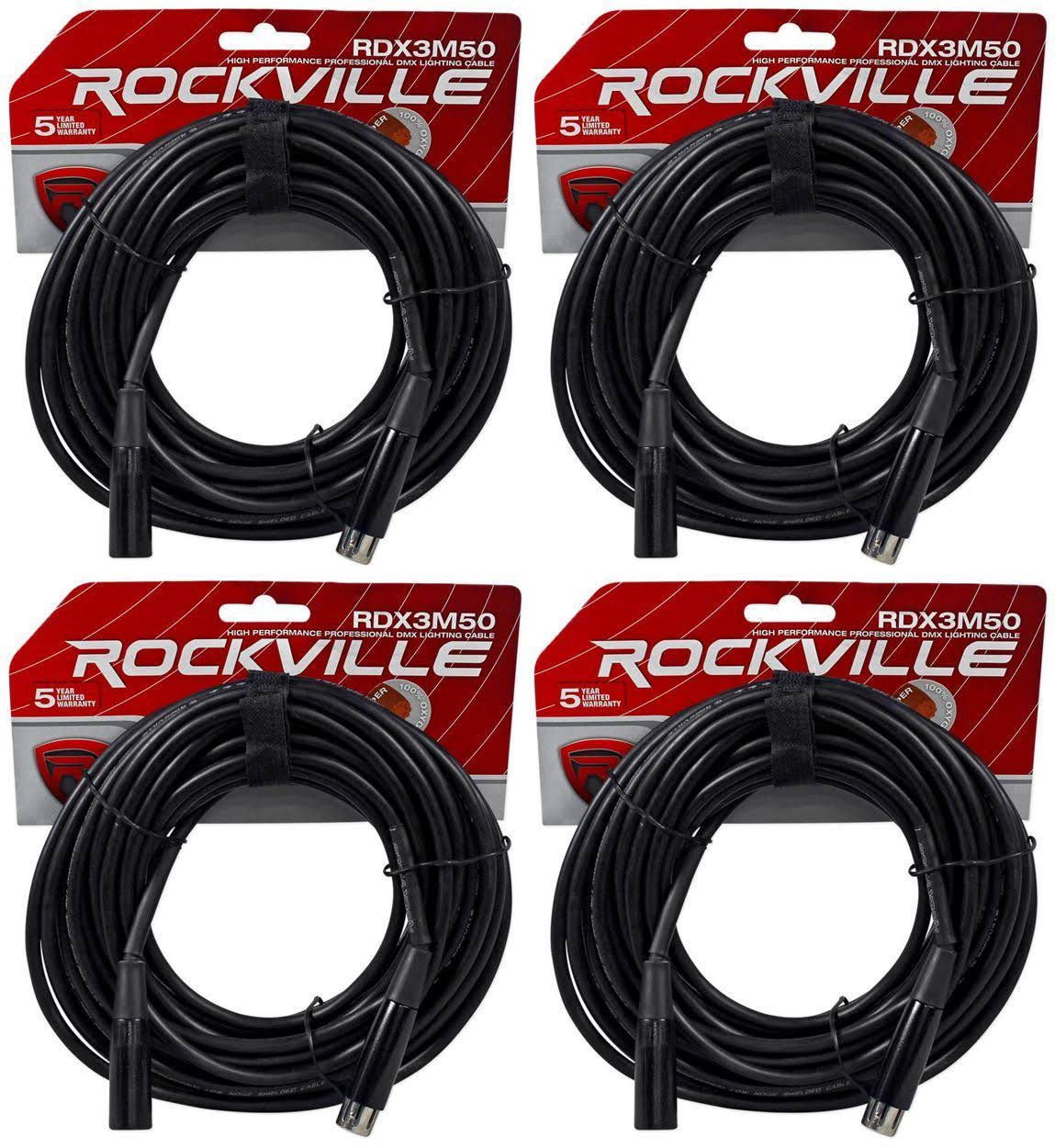 50 Foot 3 Pin DMX Lighting Cables OFC Female to Male P2898