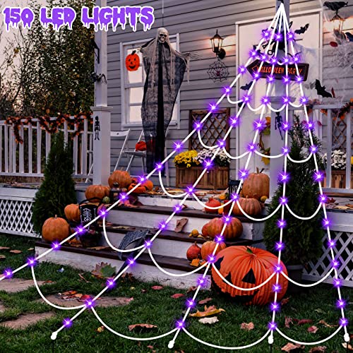 150 LED 16.4 Ft Spider Web Lights with 8 Lighting Modes A145323