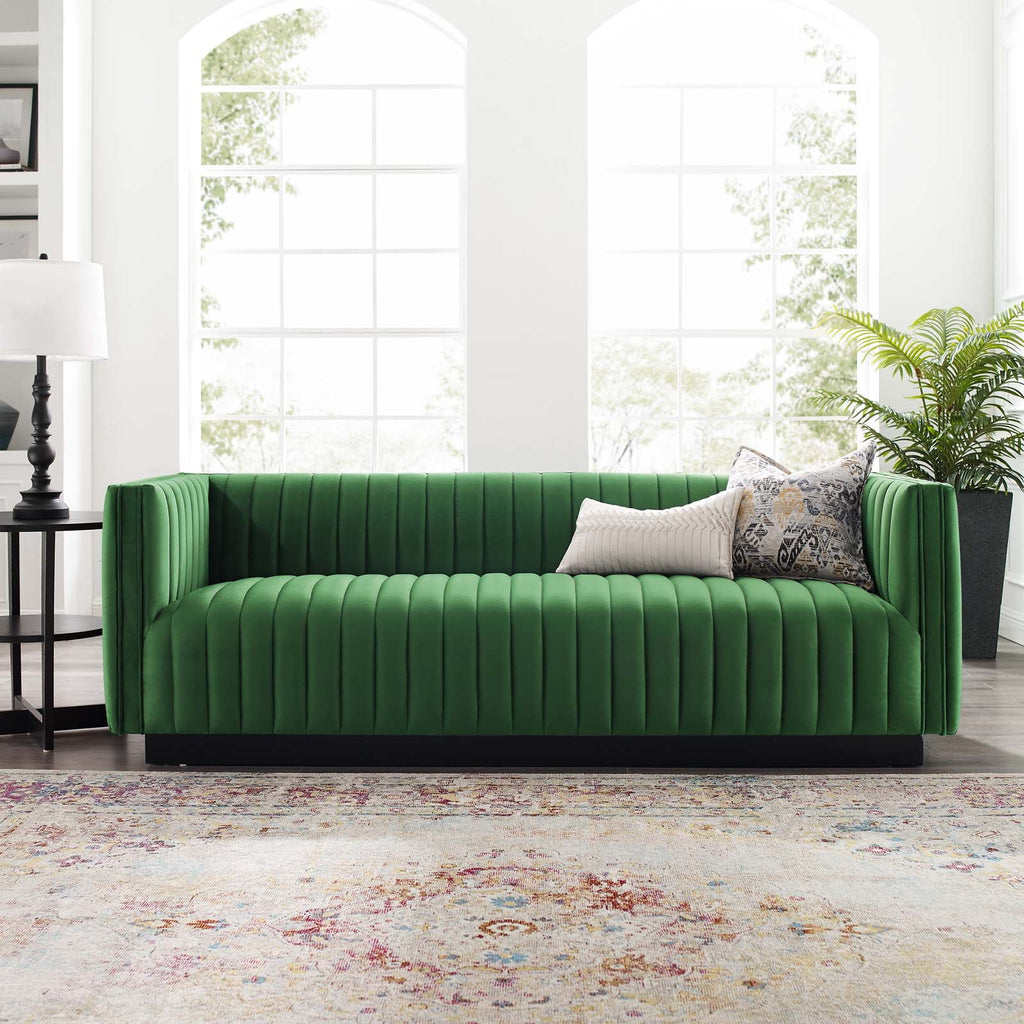Emerald Velvet Tufted Sofa Z277378