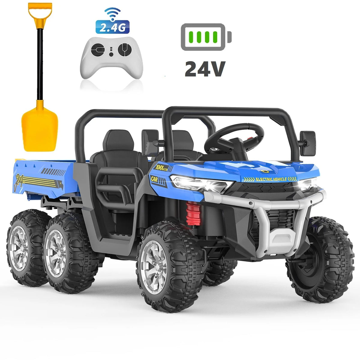 24V 6 Wheels Kids Electric Ride on Dump Truck with Trailer F3170