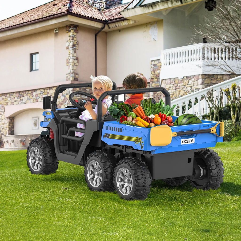 24V 6 Wheels Kids Electric Ride on Dump Truck with Trailer F3170