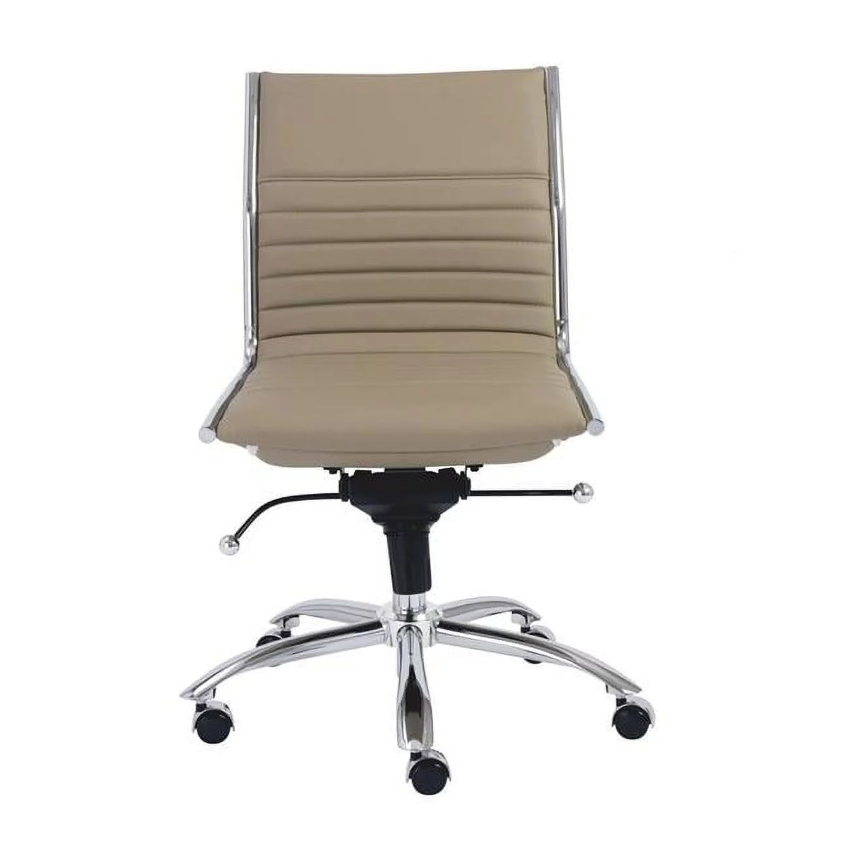 Taupe Low Back Office Chair without Armrests Q83098