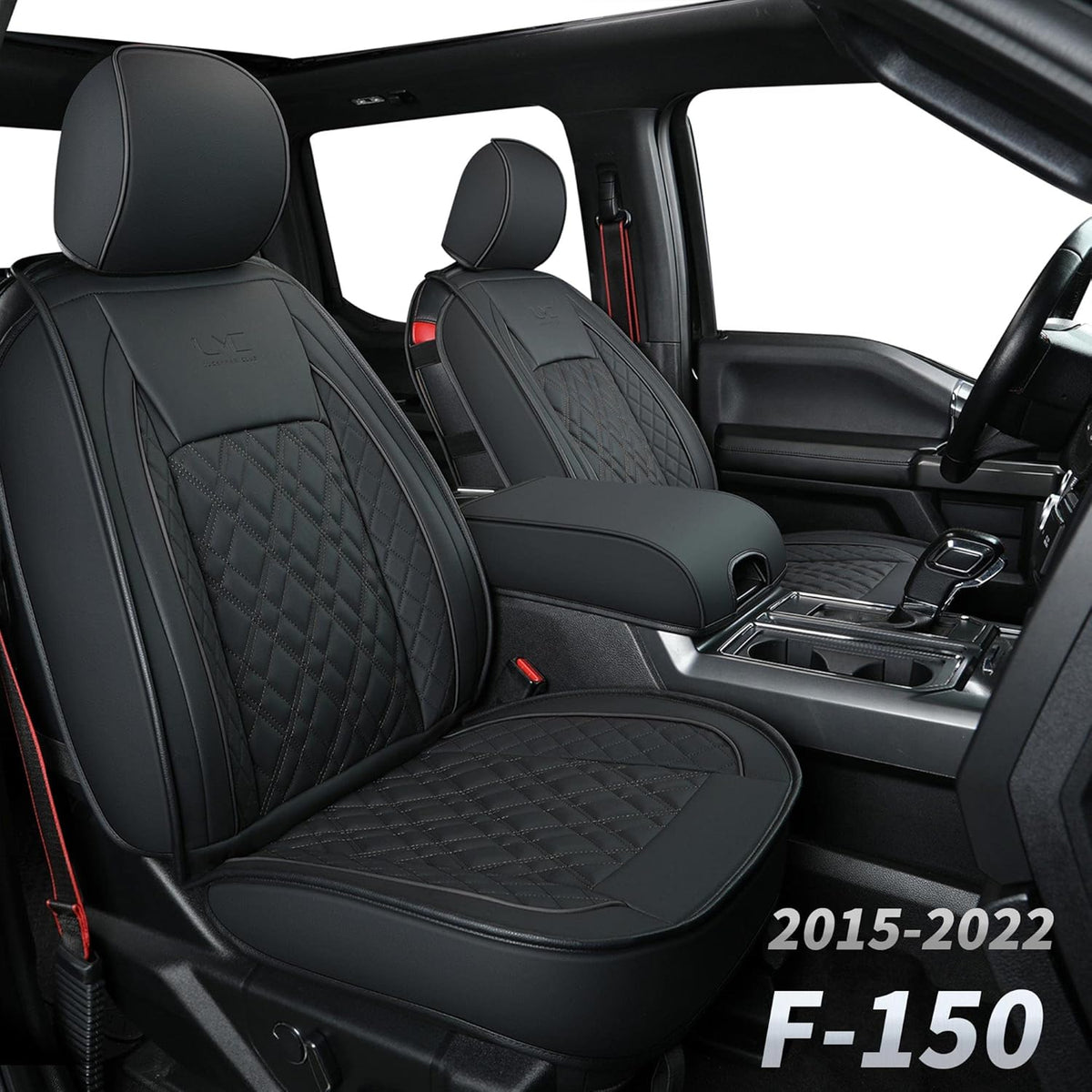 Faux Leather Seat Covers Full Set Gray W3517