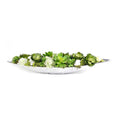 32 x 7 in. Succulents and Quartz in Silver Boat F971697