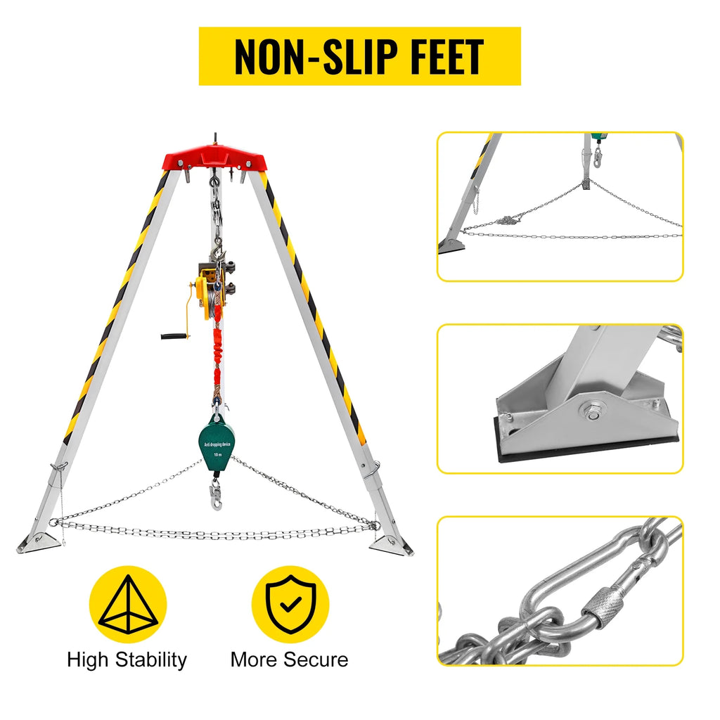Confined Space Tripod with 1800lbs Winch and 98' Cable M4892