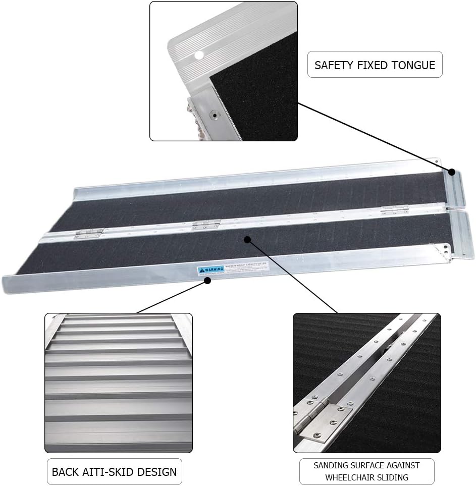 4ft Aluminum Wheelchair Ramp Threshold Portable Ramps J262