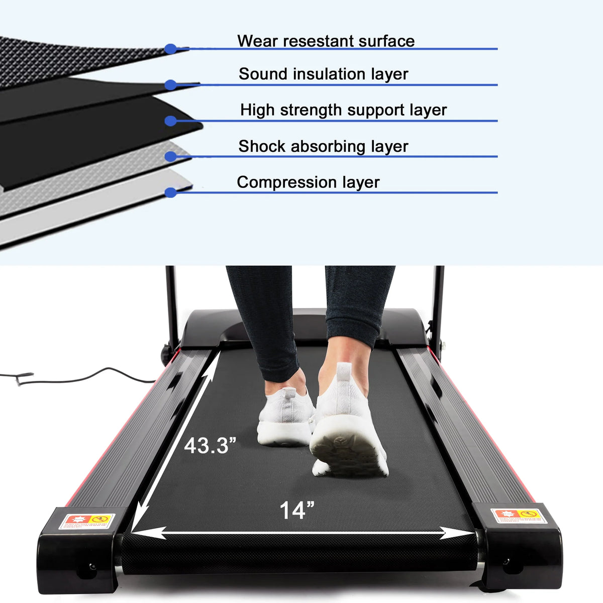 2.5HP Folding Treadmill with Incline W209