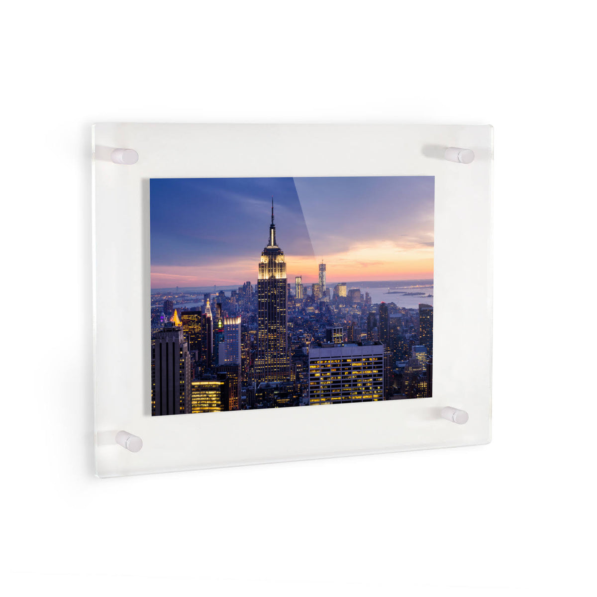 Acrylic Floating Frame for Pictures Up to 23x27 Inches with White Acrylic Standoff J355713