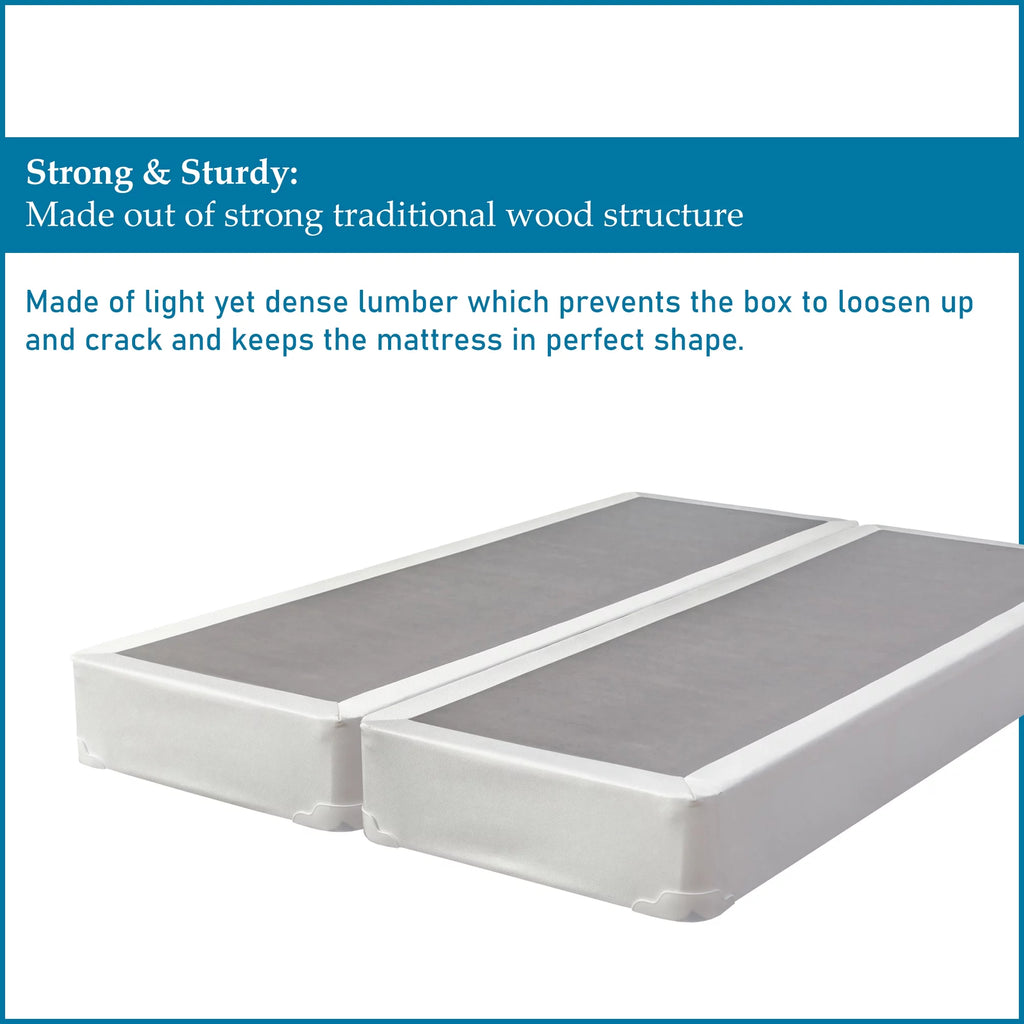 Queen White Wood Box Spring G338236