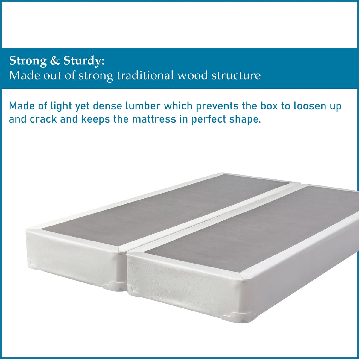 Queen White Wood Box Spring G338236