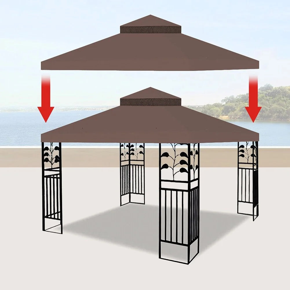 10 x 10 Ft Double Tiered Gazebo Replacement Top Cover R629
