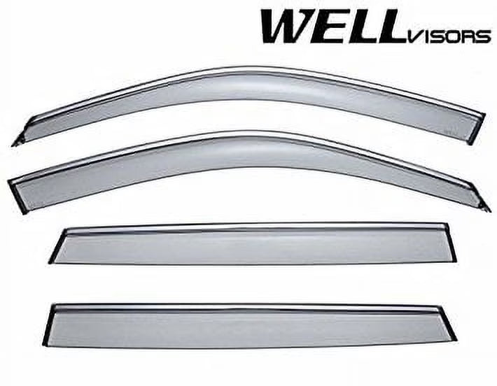 Side Window Wind Deflector Visors with Chrome Trim Q6523