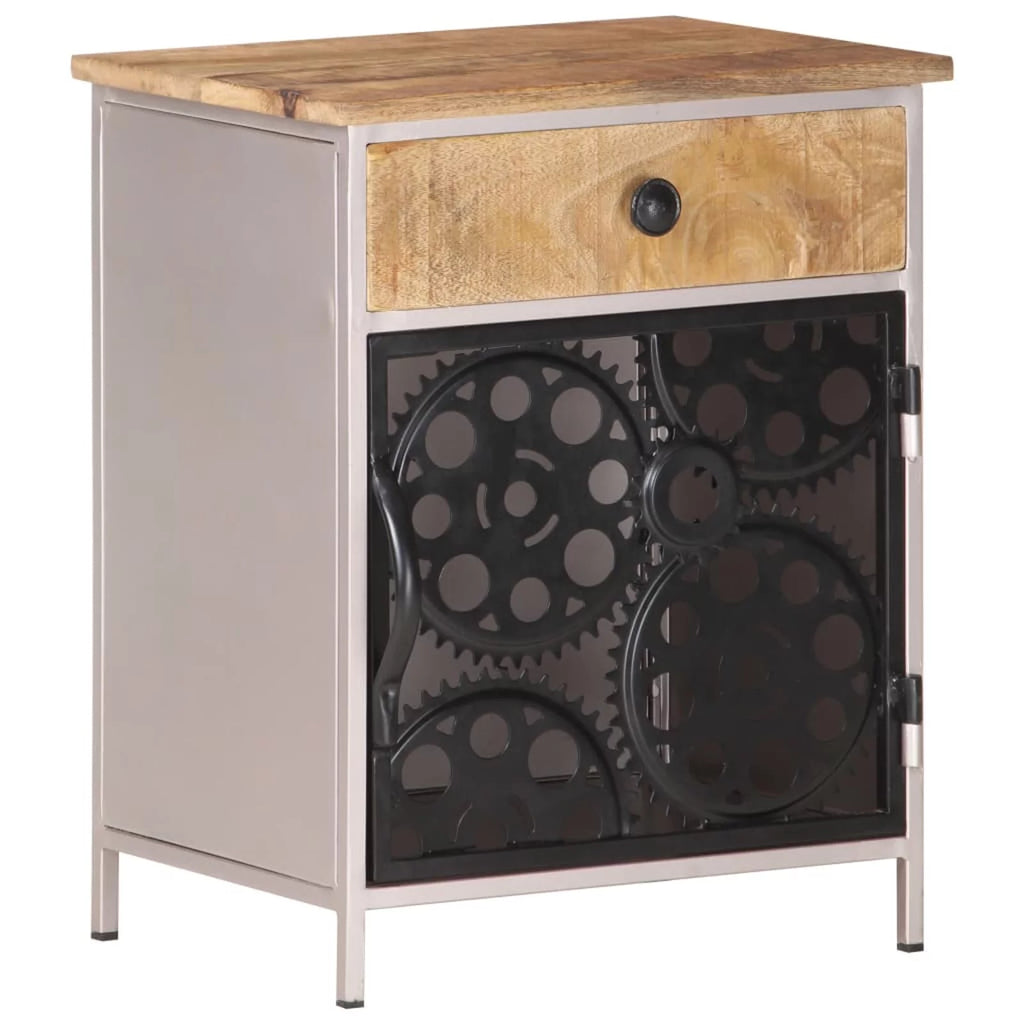 Rough Mango Wood Bedside Cabinet Z110897