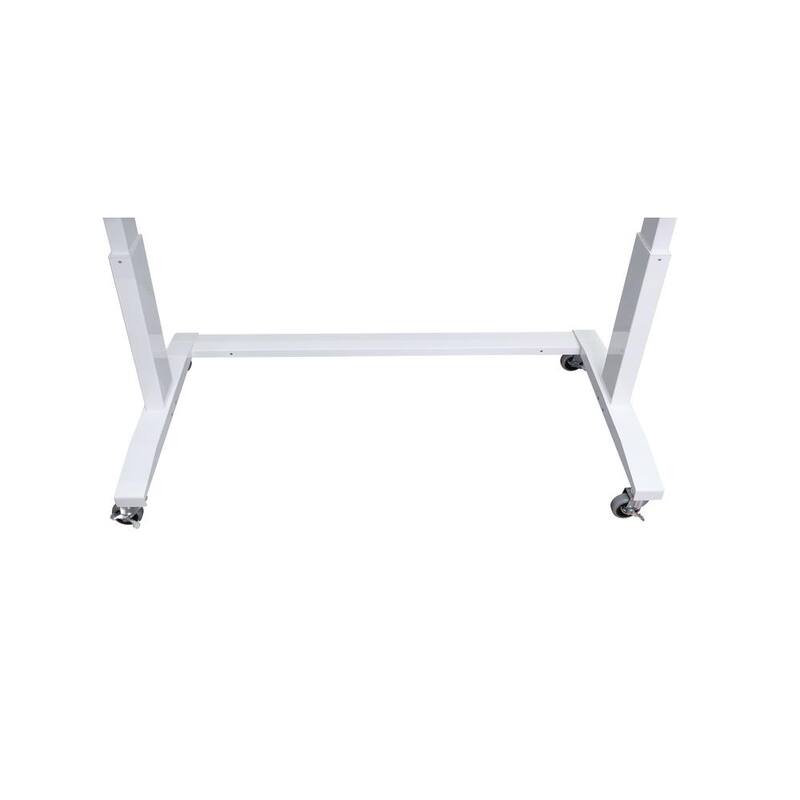 White Adjustable Height Work Table with 2 Drawers Z624
