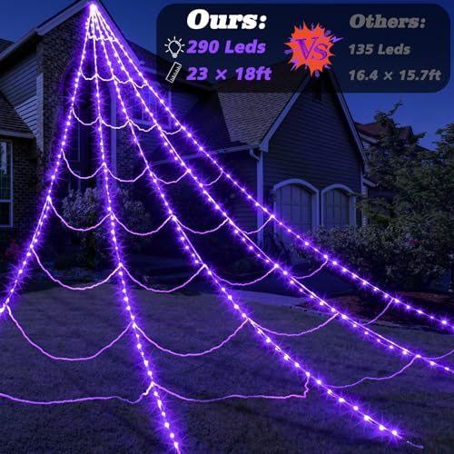 150 LED 16.4 Ft Spider Web Lights with 8 Lighting Modes A145323